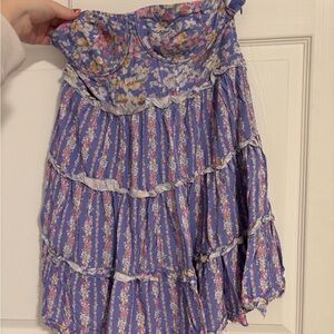 Altar'd State Strapless Floral Dress